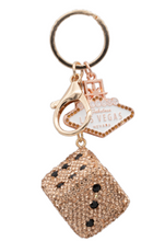 Las Vegas Bling Dice Charm Keychain