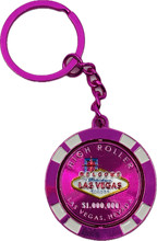 Vegas High Roller Poker Chip Keychain
