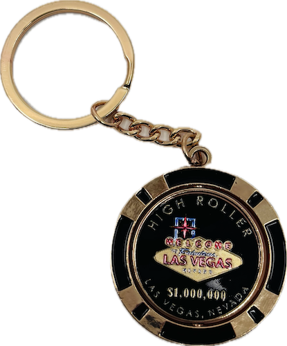 Vegas High Roller Poker Chip Keychain