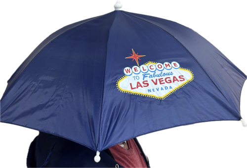 Las Vegas Welcome Sign Head Worn Umbrella Hat