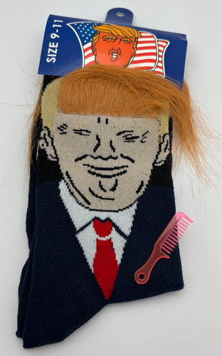 Trump Political Socks Synthetic Hair and Brush - Gag Gifts - 2025 President