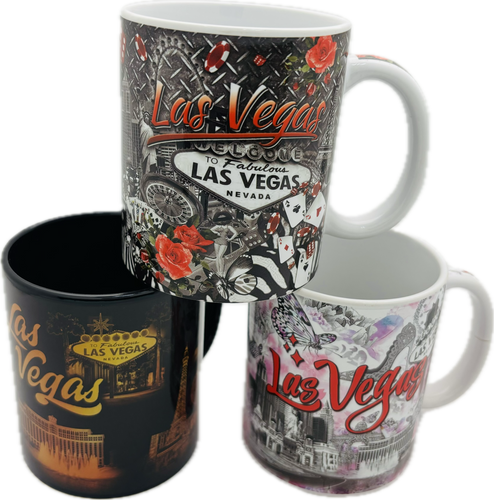 Las Vegas City Life Themed 11 oz Mugs – Perfect Souvenirs for Vegas Enthusiasts!