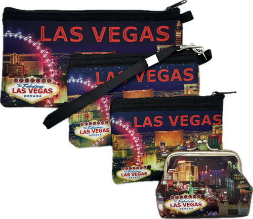 Las Vegas Landmark Coin Purse & Clutches (Black)