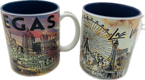 Las Vegas Silhouette Art Skyline FOIL Mugs