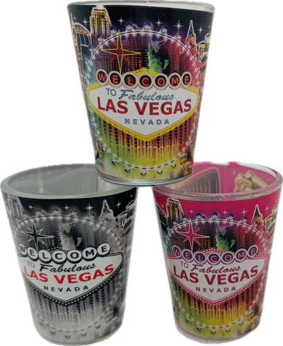 Las Vegas Welcome Sign & Landmarks Shot Glass