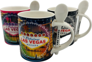 Las Vegas Landmark Mug with Spoon 12 fl oz