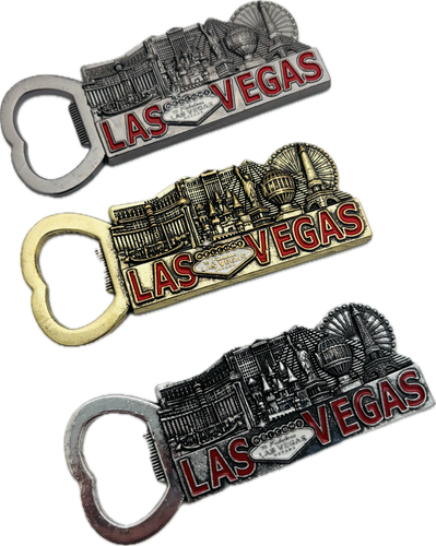 Las Vegas Landmark 3D Bottle Opener, Brass or Gunmetal Finish