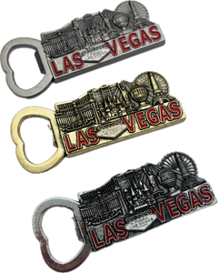 Las Vegas Landmark 3D Bottle Opener, Brass or Gunmetal Finish