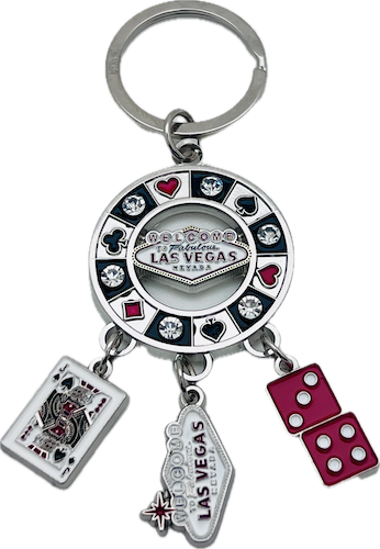 Vegas Poker Chip Charm Key Chain