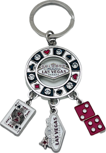 Vegas Poker Chip Charm Key Chain