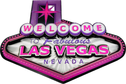 Welcome to Fabulous Las Vegas 3D Pink Foil Magnet