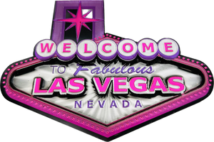 Welcome to Fabulous Las Vegas 3D Pink Foil Magnet