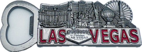 Las Vegas Landmark 3D Bottle Opener, Brass or Gunmetal Finish