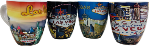 Las Vegas Themed Bistro Mugs