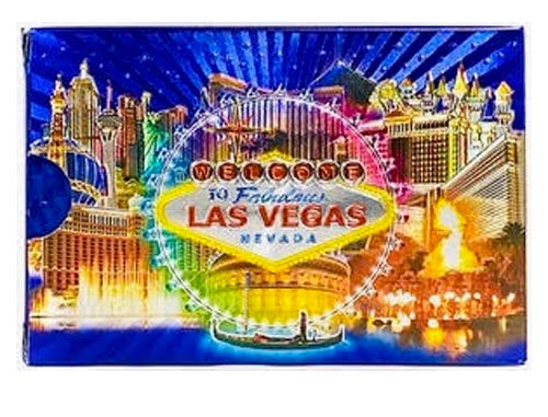 LAS Vegas Strip Landmarks Multi- Foil Playing Cards-Blue