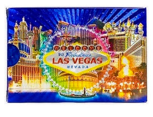 LAS Vegas Strip Landmarks Multi- Foil Playing Cards-Blue