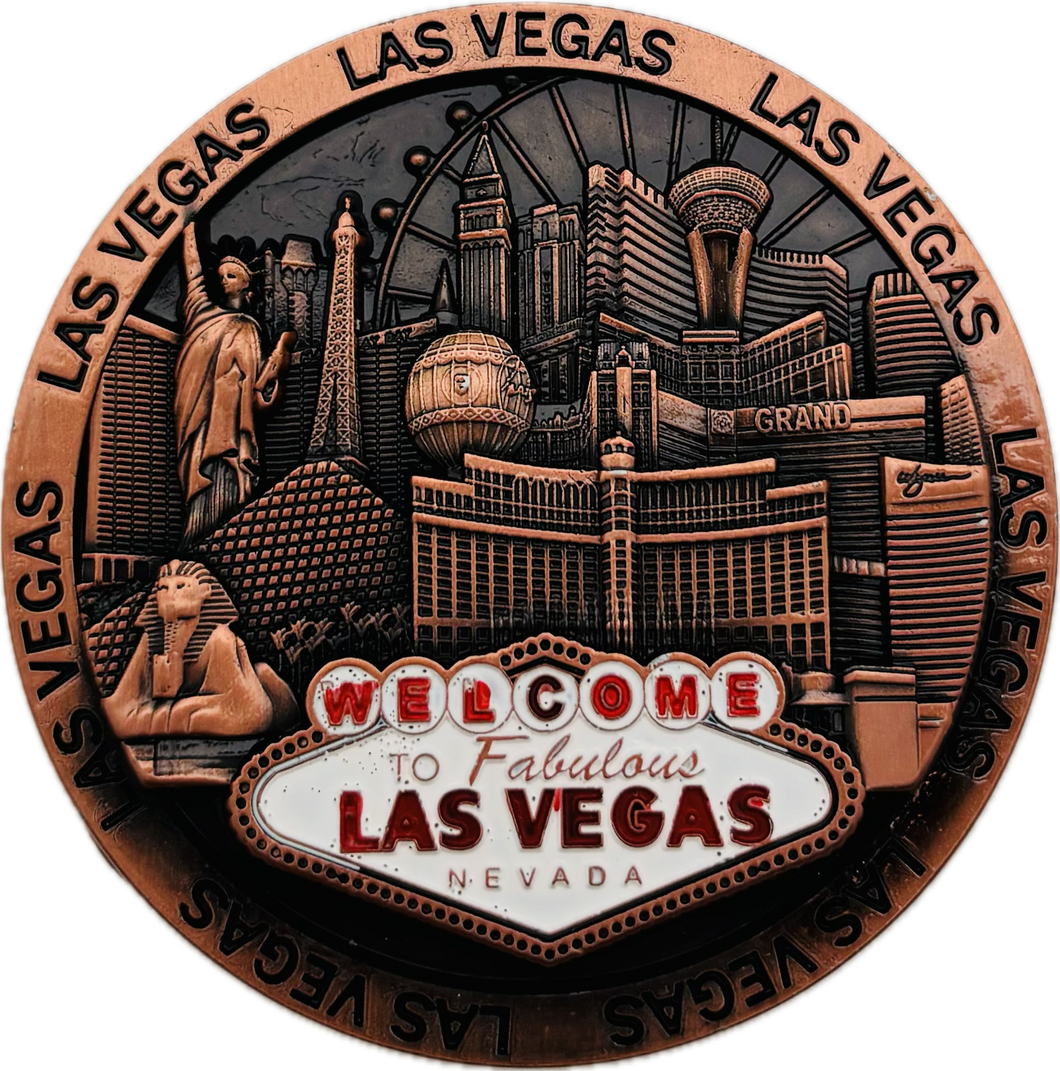 Las Vegas Round 3D Magnet