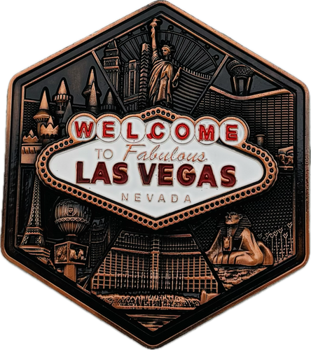 Las Vegas Hexagon 3D Magnet