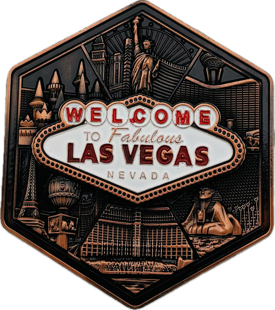 Las Vegas Hexagon 3D Magnet