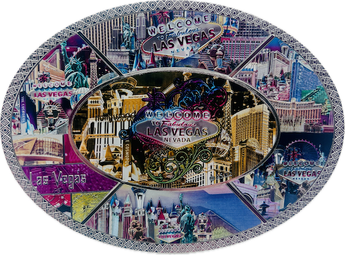 Las Vegas Themed Collage Plates