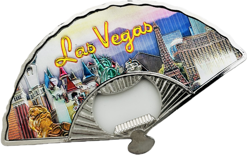 Las Vegas Multi Foil Hand Fan Bottle Opener Magnet (Copy)