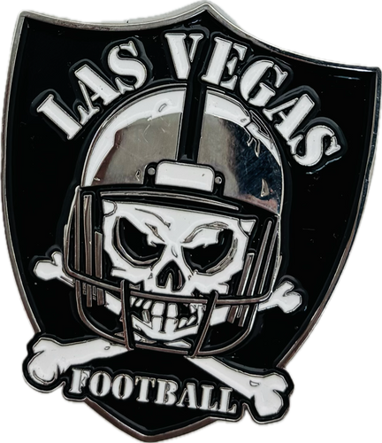 Vegas Skull & Cross Bones Football Magnet