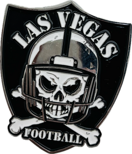 Vegas Skull & Cross Bones Football Magnet