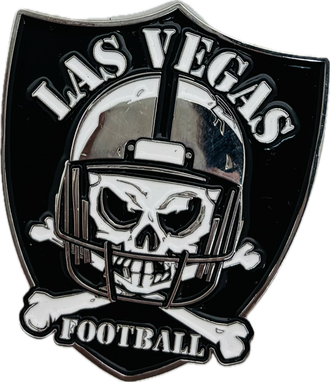 Vegas Skull & Cross Bones Football Magnet