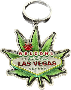 Las Vegas Marijuana Leaf Key Chain