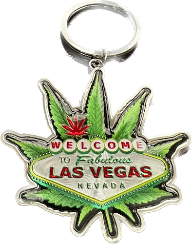 Las Vegas Marijuana Leaf Key Chain