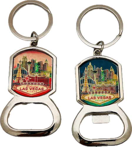 Las Vegas Skyline Bottle Opener Keychain