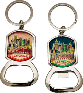 Las Vegas Skyline Bottle Opener Keychain