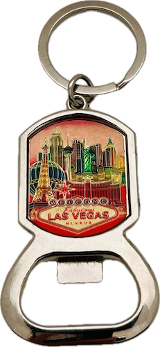 Las Vegas Skyline Bottle Opener Keychain