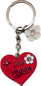 Love Las Vegas Key Chain with a Wildflower Charm