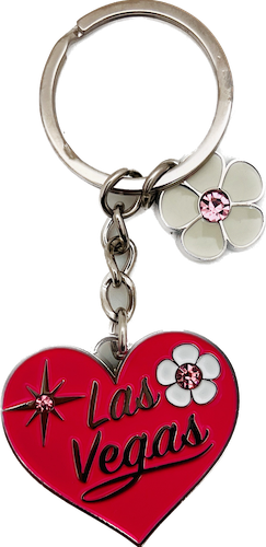 Love Las Vegas Key Chain with a Wildflower Charm