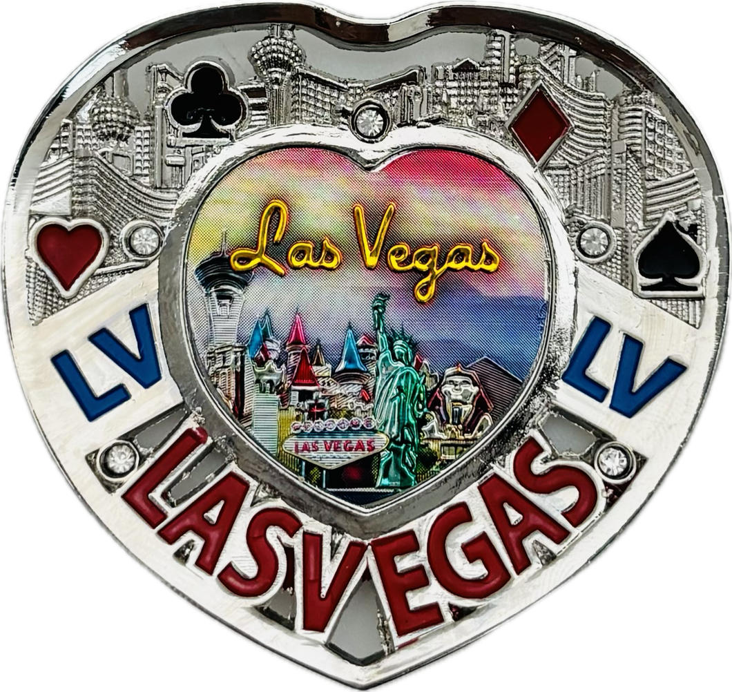 Las Vegas Commemorative Heart Plate Magnet