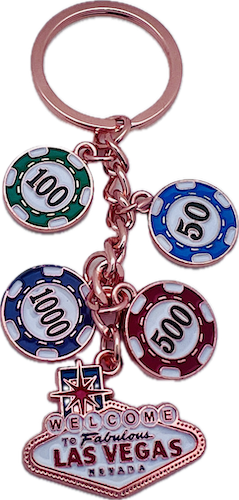 Las Vegas Fat Stacks Poker Chip Keychian