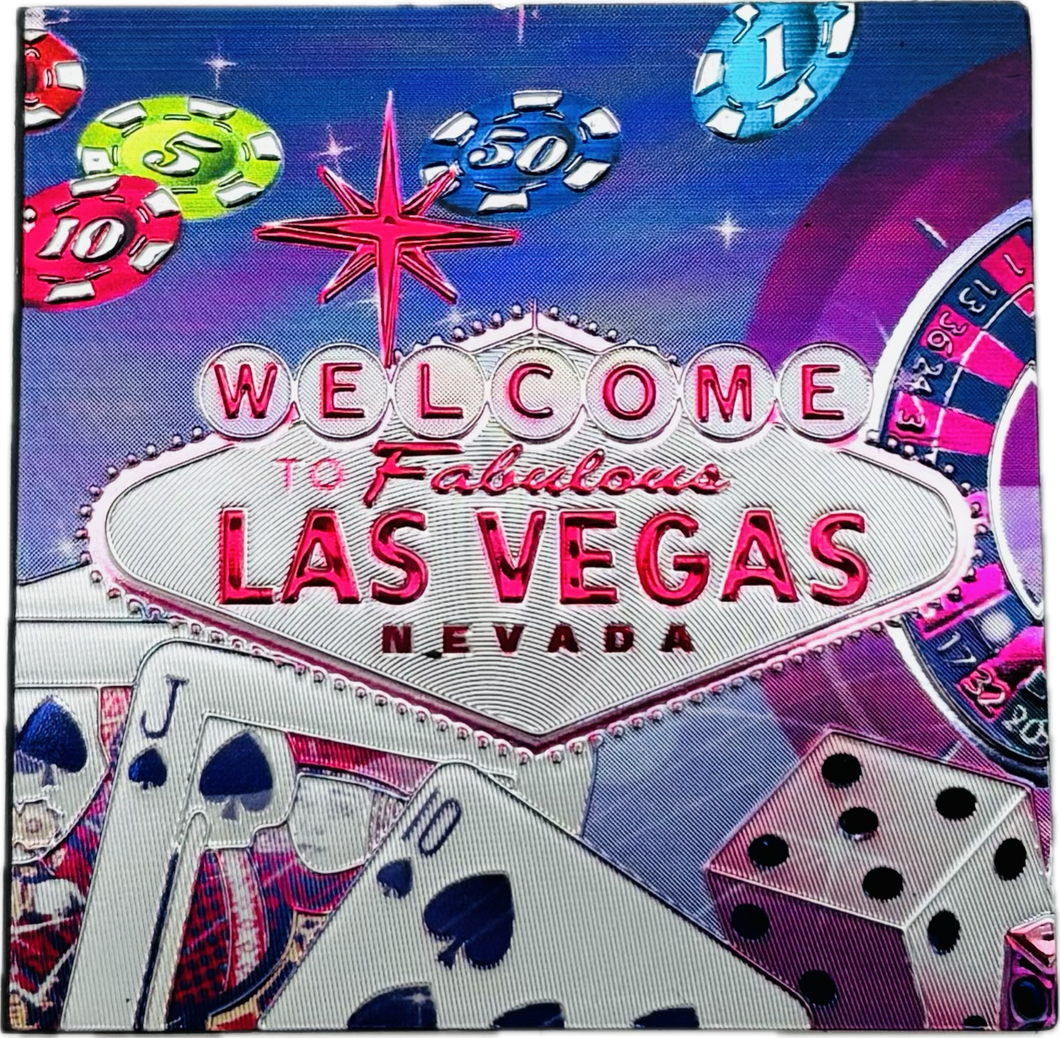 Las Vegas 2x2 Multi-Foil Las Vegas Sign Magnets