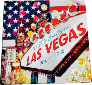 Las Vegas 2x2 Multi-Foil Las Vegas Sign Magnets