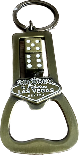 Las Vegas Spinning Dice Bottle Opener Key-Chain