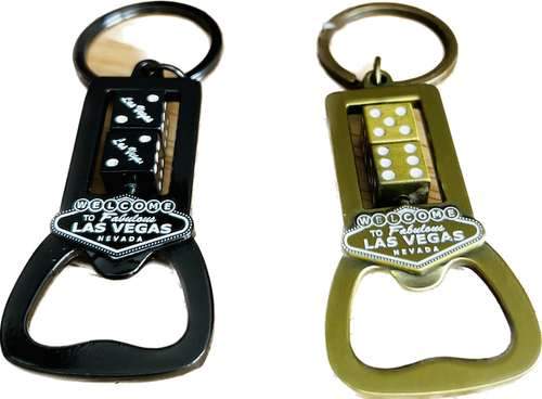 Las Vegas Spinning Dice Bottle Opener Key-Chain