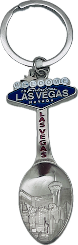 Las Vegas Blue Spoon Bottle Opener Key Chain