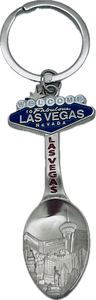 Las Vegas Blue Spoon Bottle Opener Key Chain