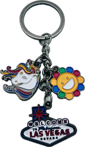 Las Vegas Sunflowers & Unicorns Keychain