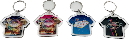 Las Vegas T-Shirt Design Plastic Key Chain