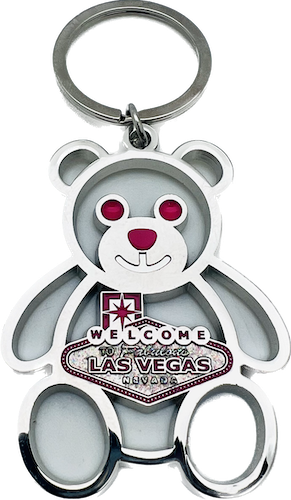 Las Vegas Pink Teddy Bear Keychain