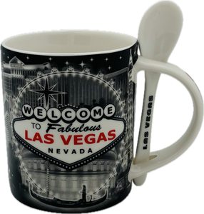Las Vegas Landmark Mug with Spoon 12 fl oz