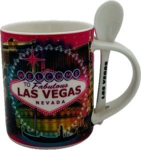 Las Vegas Landmark Mug with Spoon 12 fl oz