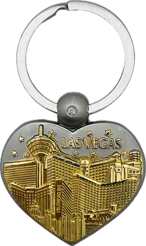 Las Vegas Skyline Heart Shaped Key Chain