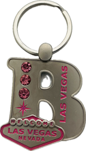 Las Vegas Pink Jeweled Initial Keychain